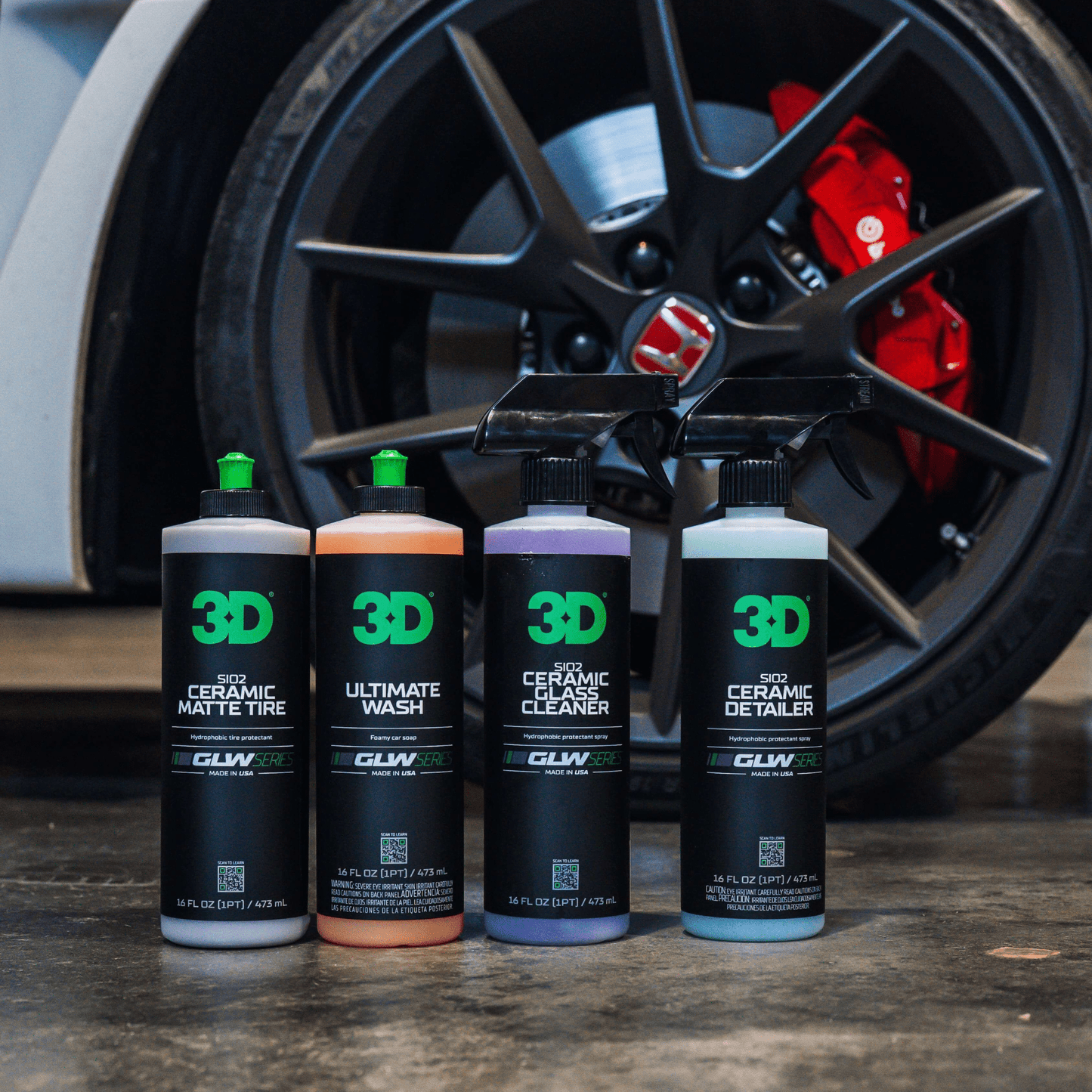 3D GLW Series SiO2 Ceramic Glass Cleaner 16oz - Detailing World NJ016494054108