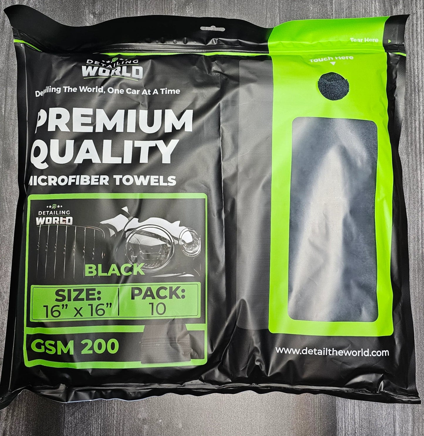 Detailing World Microfiber Towels -10Pack 200GSM - Black - Detailing World NJ