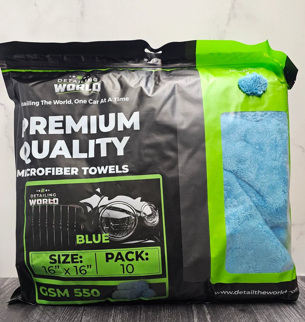 Detailing World Microfiber Towels -10Pack 550GSM - Blue - Detailing World NJ