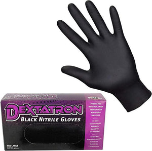 Dextatron Black Nitrile Gloves