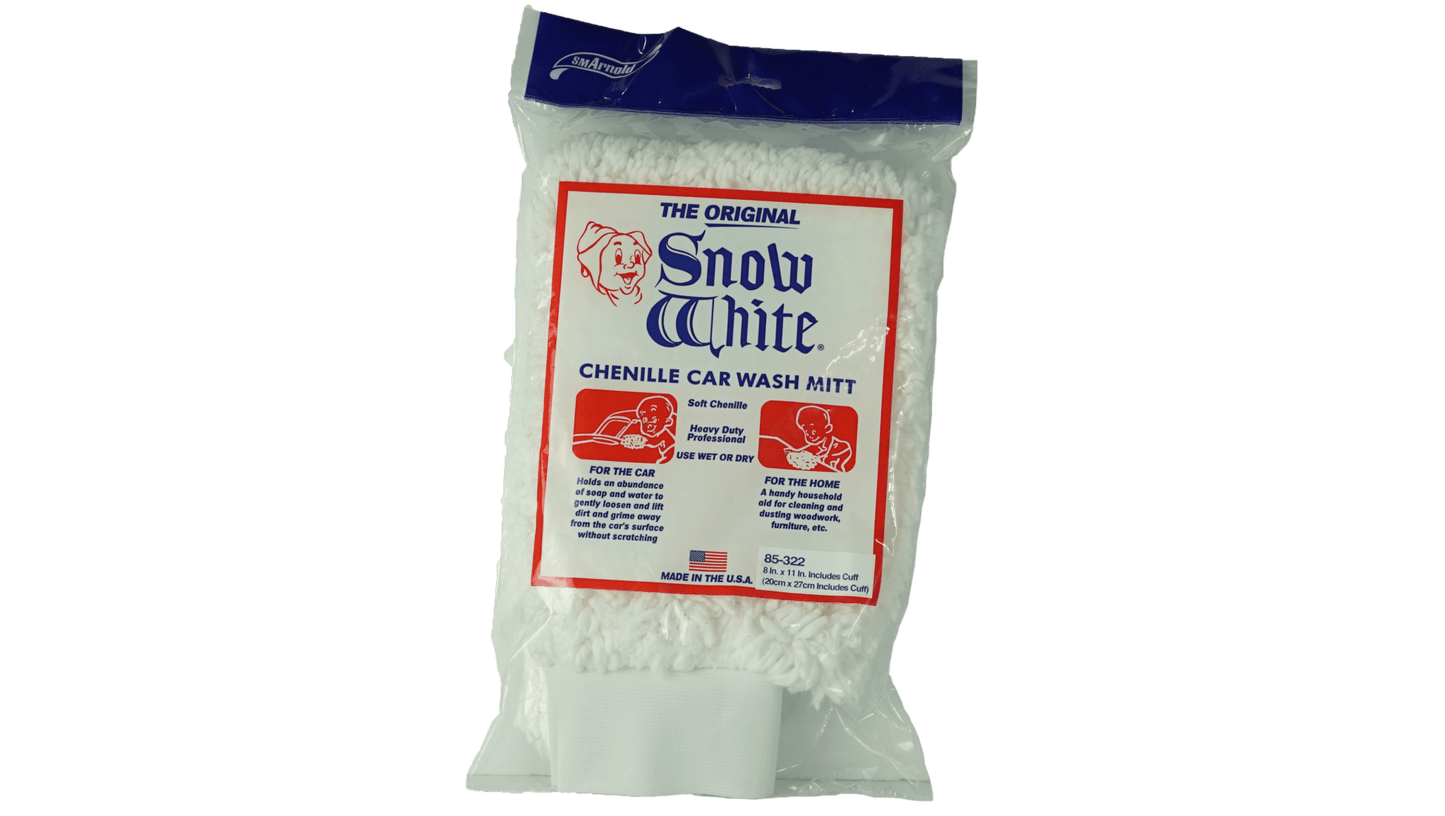 SM Arnold Snow White Chenille Car Wash Mitt - Detailing World NJ